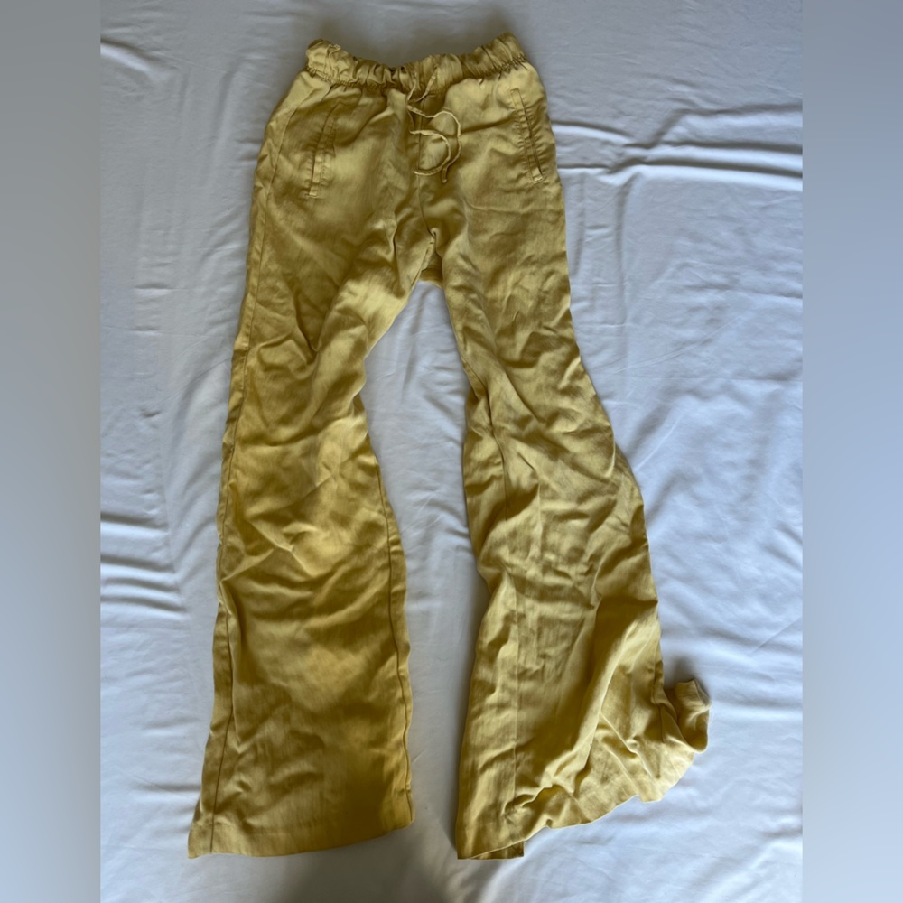 Yellow Zara High-Waisted Flared Pants